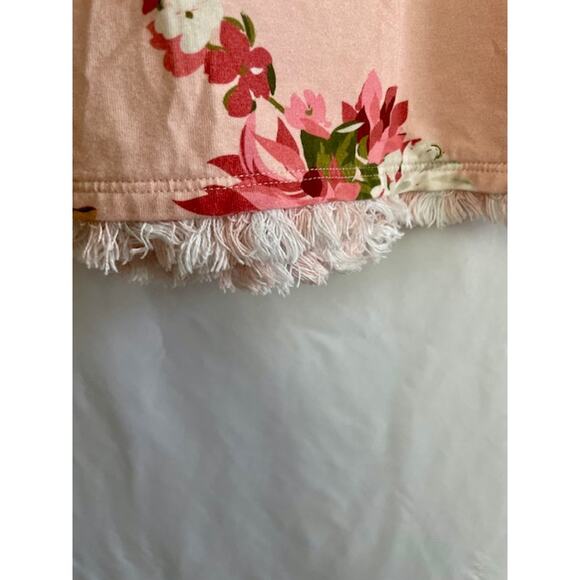 Spartina Pink Floral Mini Dress MEDIUM Boho Vacation Coastal Casual Resort - Picture 2 of 8